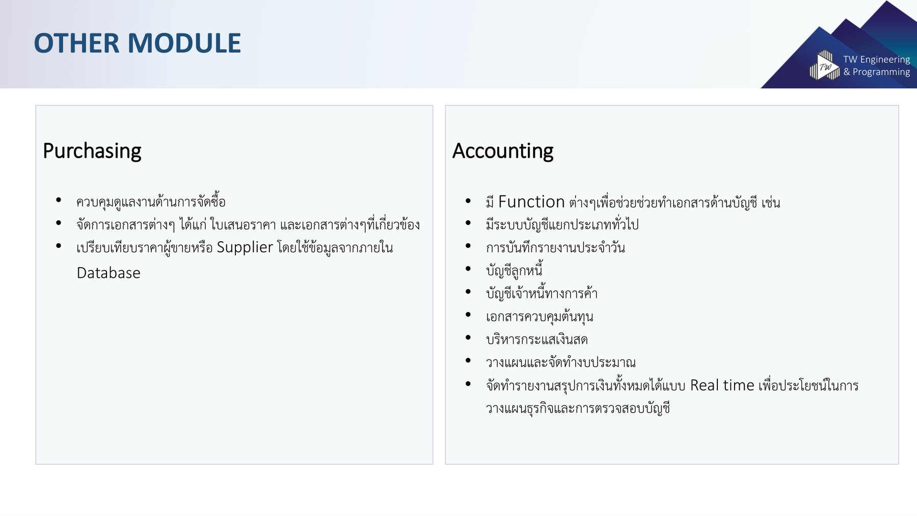 Purchasing + Accounting